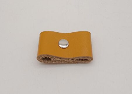 Hardal Renk Gerçek Deri Büzgülük Gümüş Metalli