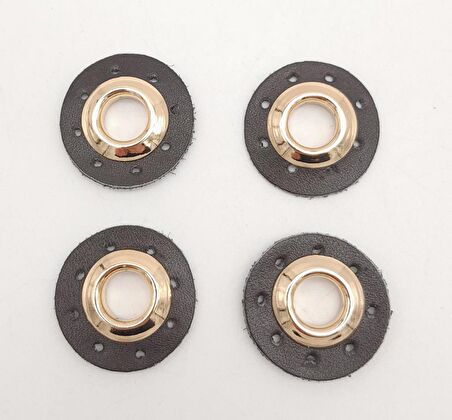 Kahverengi Gerçek Derili 4 lü 28 Numara Kuşgözü Light Gold