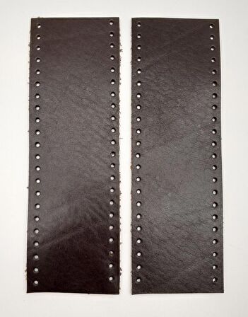 Kahverengi Gerçek Deri Tutma Sapı 18X6 Cm Simit Sap