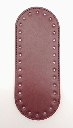 Suni Deri Bordo 20X8 cm Oval Çanta Tabanı