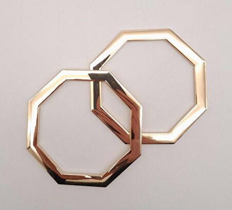 10 cm Sekizgen Light Gold Metal Çanta Sapı