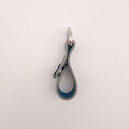 Turkuaz Gerçek Deri Çıtçıtlı Sapucu Böce Gümüş Metalli 1 Adet