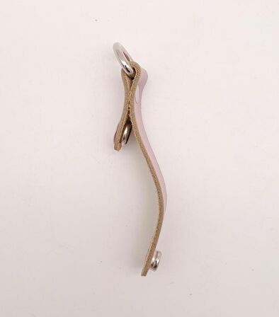 Lila Gerçek Deri Çıtçıtlı Sapucu Böce Gümüş Metalli 1 Adet