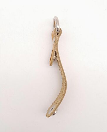 Hardal Gerçek Deri Çıtçıtlı Sapucu Böce Gümüş Metalli 1 Adet