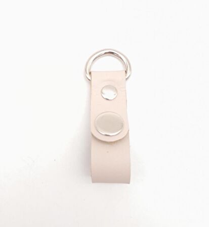 Krem Gerçek Deri Çıtçıtlı Sapucu Böce Gümüş Metalli 1 Adet