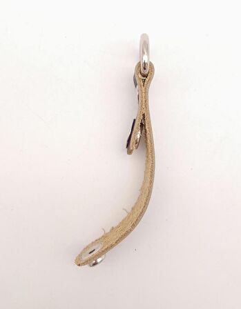 Mor Gerçek Deri Çıtçıtlı Sapucu Böce Gümüş Metalli 1 Adet