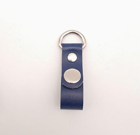 Lacivert Gerçek Deri Çıtçıtlı Sapucu Böce Gümüş Metalli 1 Adet