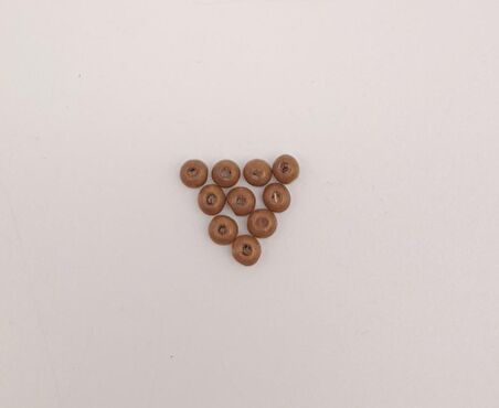 4mm 10 Adet Ahşap Yuvarlak Boncuk