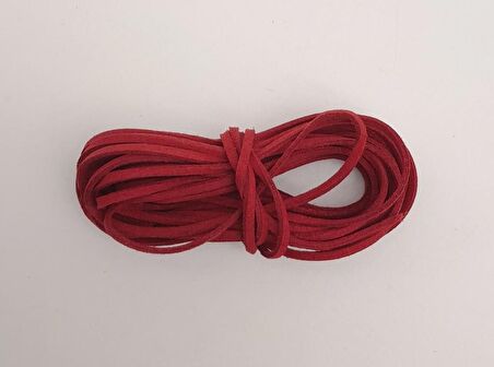 5 metre Kırmızı Nubuk Deri İp No:1