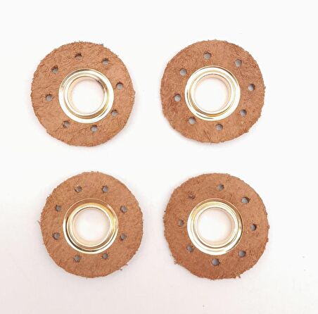 Sütlü Kahve Gerçek Derili 4 lü Kuşgözü Light Gold