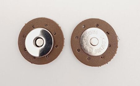 Vizon Suni Derili Mıknatıslı Çıtçıt Gümüş Metalli