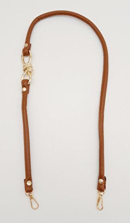 Taba 10 mm Suni Deri İpli Düğüm Model 85 cm Çanta Sapı Light Gold Metalli