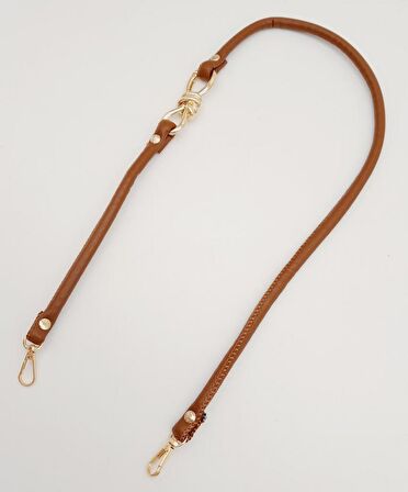 Taba 10 mm Suni Deri İpli Düğüm Model 85 cm Çanta Sapı Light Gold Metalli