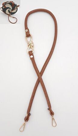 Taba 10 mm Suni Deri İpli Düğüm Model 85 cm Çanta Sapı Light Gold Metalli