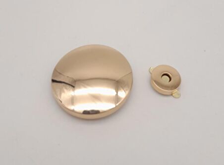 Angel Çanta Aksesuar 5 cm Yuvarlak Mıknatıslı Kilit Light Gold
