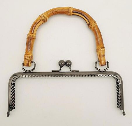 20 Cm Bambulu Füme Renk Dikdörtgen Çanta Cüzdan Klipsi