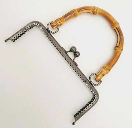 20 Cm Bambulu Füme Renk Dikdörtgen Çanta Cüzdan Klipsi