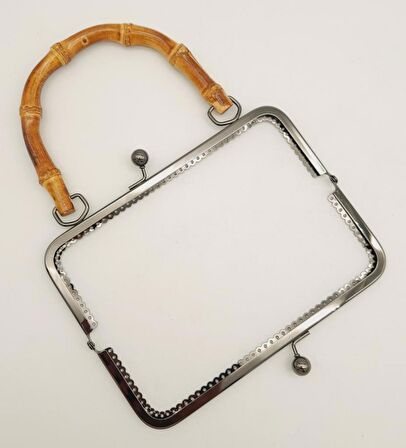 20 Cm Bambulu Füme Renk Dikdörtgen Çanta Cüzdan Klipsi