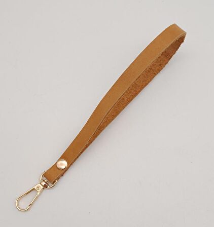 Gerçek Deri Açık Taba Renk Elcik Light Gold Metalli