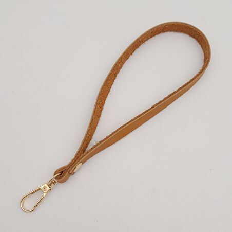 Gerçek Deri Açık Taba Renk Elcik Light Gold Metalli