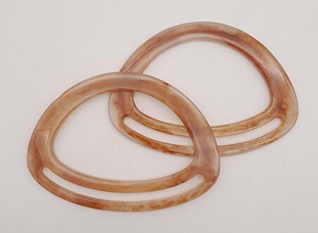 Akrilik Sütlü Kahve Renk Mermer Desen Çanta Tutma Sapı