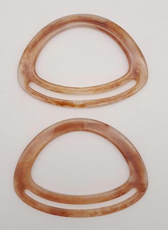 Akrilik Sütlü Kahve Renk Mermer Desen Çanta Tutma Sapı