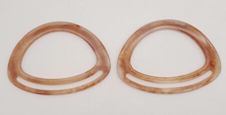 Akrilik Sütlü Kahve Renk Mermer Desen Çanta Tutma Sapı