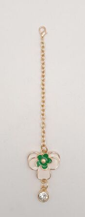 Light Gold Yeşil Renk Çiçekli Sarkaç Süs