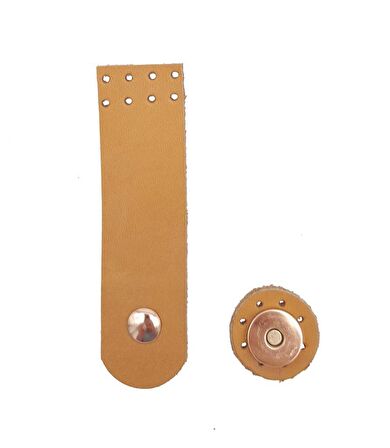 11x3 cm Açık Taba Gerçek Deri Düz Çanta Kapağı Light Gold Metalli