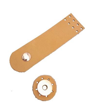 11x3 cm Açık Taba Gerçek Deri Düz Çanta Kapağı Light Gold Metalli