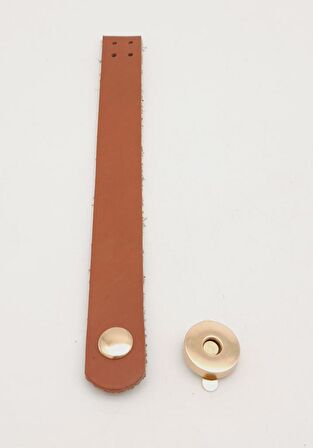 18x2 cm Taba Gerçek Deri Düz Çanta Kapağı Light Gold Metalli
