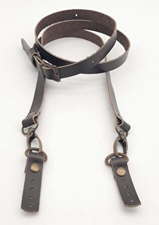 130x1.5 Cm Kahverengi Gerçek Deri Antik Tokalı Çanta Sapı