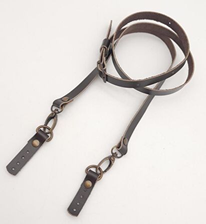 130x1.5 Cm Kahverengi Gerçek Deri Antik Tokalı Çanta Sapı