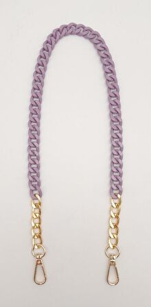 Angel Çanta Aksesuar Renkli Metal 60 cm Kancalı Zincir Mor