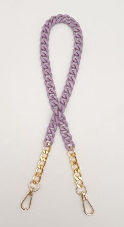 Angel Çanta Aksesuar Renkli Metal 60 cm Kancalı Zincir Mor