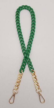 Renkli Metal 60 cm Kancalı Zincir Yeşil