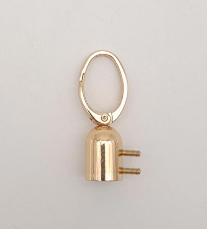 14 mm Light Gold Renk Oval Halkalı Kancalı Kovan 1 Adet