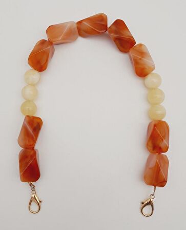 40 cm Kancalı Akrilik Zincir Light Gold Metalli No:03