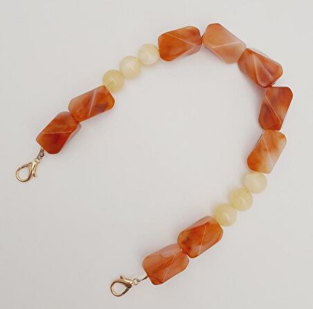 40 cm Kancalı Akrilik Zincir Light Gold Metalli No:03