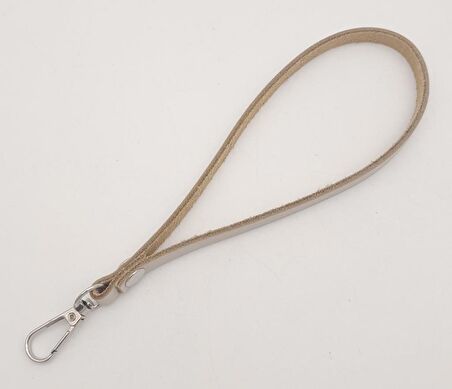 Gerçek Deri Bej Renk Elcik Gümüş Metalli