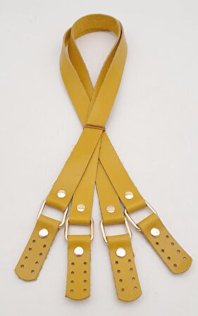 Karedört Model Gerçek Deri Limon Küfü Renk Çanta Sapı Light Gold Metal