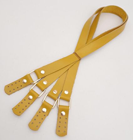 Karedört Model Gerçek Deri Limon Küfü Renk Çanta Sapı Light Gold Metal