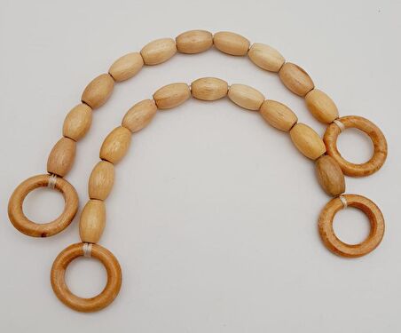 17 mm Ahşap Boncuklu 40 cm Çanta Sapı