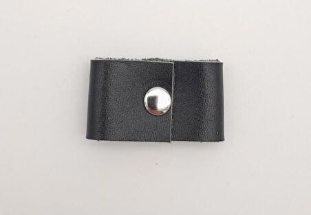 Siyah Gerçek Deri Büzgülük Gümüş Metalli