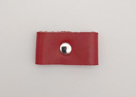 Kırmızı Gerçek Deri Büzgülük Gümüş Metalli