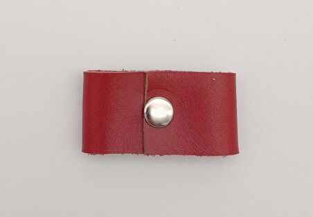 Kırmızı Gerçek Deri Büzgülük Gümüş Metalli