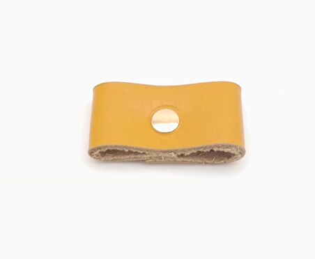 Hardal Renk Gerçek Deri Büzgülük Light Gold Metalli