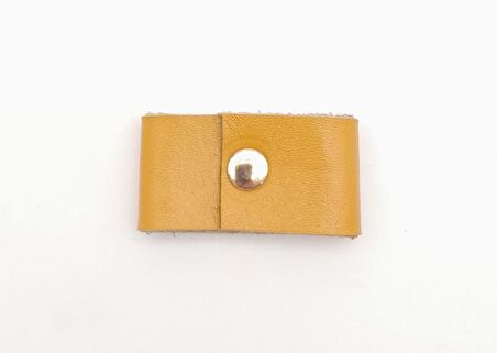 Hardal Renk Gerçek Deri Büzgülük Light Gold Metalli