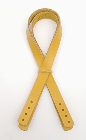Gerçek Deri 35x1.2 cm Limon Küfü Renk Çift Çanta Sapı
