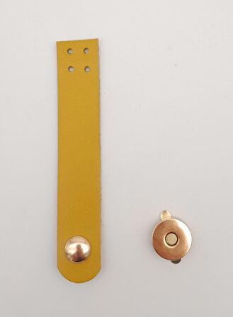 11x2 cm Limon Küfü Renk Gerçek Deri Düz Çanta Kapağı Light Gold Metalli